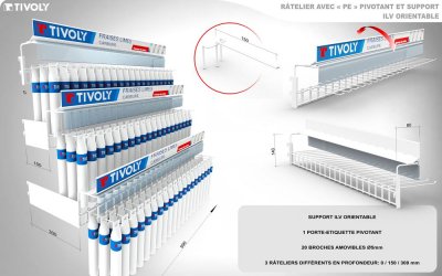 Bandeau de rayonnage en métal pour matériel de bricolage TIVOLY Bandeau de rayonnage en métal pour matériel de bricolage TIVOLY