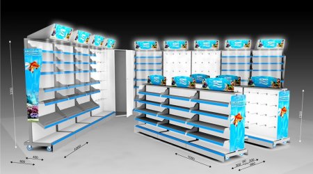 Caisson lumineux en métal pour pet food Agrobiothers