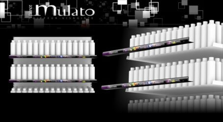 Présentoir Seiller fabricant PLV : Bandeau de rayonnage en plastique pour produits cométiques MULATO Présentoir Seiller fabricant PLV : Bandeau de rayonnage en plastique pour produits cométiques MULATO