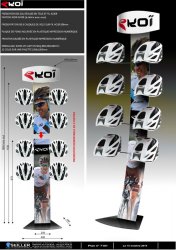 Présentoir sport loisir nature en métal et plastique pour casques de vélo Ekoi