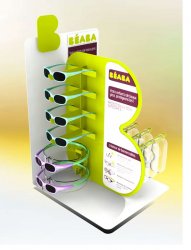 présentoir de comptoir en V et plastique pour lunettes solaires enfants BEABA