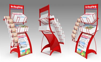 présentoir pub edition carterie en métal pour journaux LE DAUPHINE