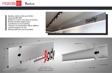 NUM Fronton en plastique pour magasins cosmetiques HAIRDIS